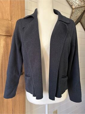 Poetry Navy Open-Front Knit Blazer Cardigan Sz 6